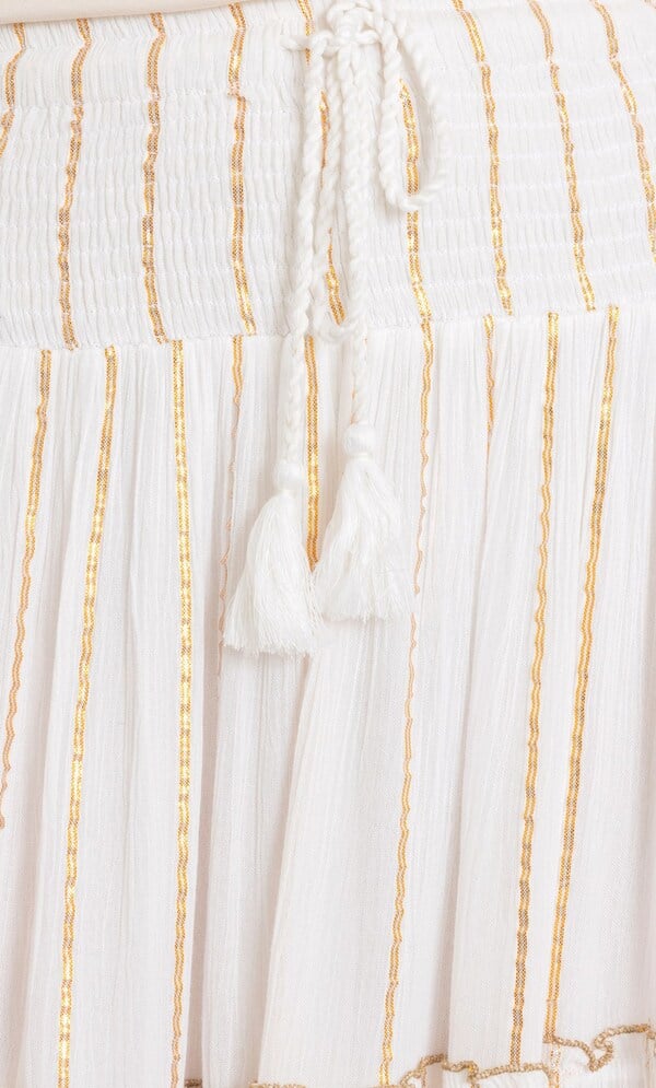Lurex Striped Pull On Boho Skirt