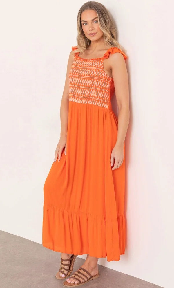 Sleeveless Smocked Maxi Dress