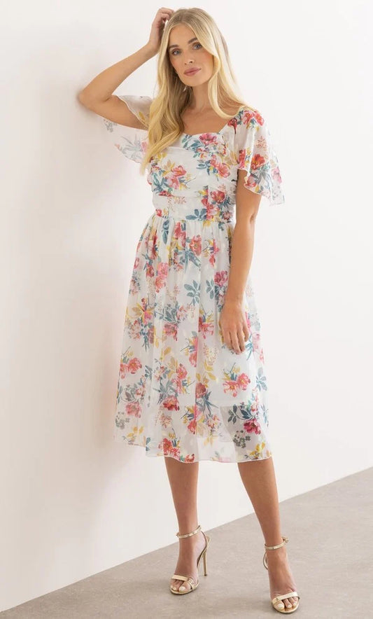 Floral Shimmer Printed Dress