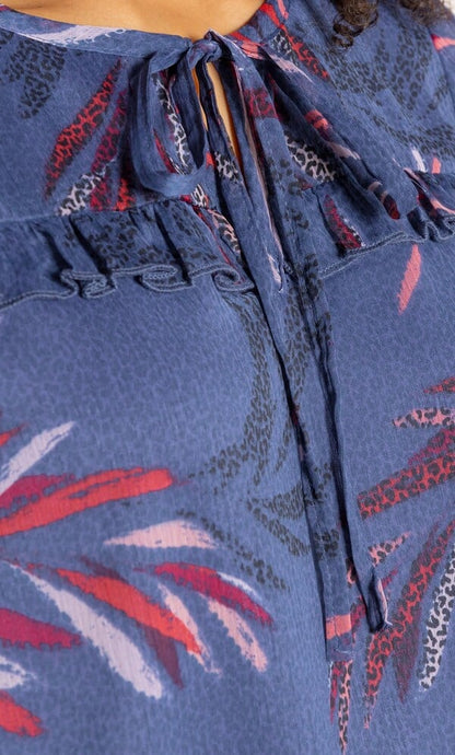 Floral Printed Smocked Hem Top