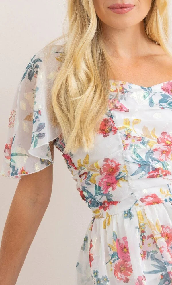 Floral Shimmer Printed Dress