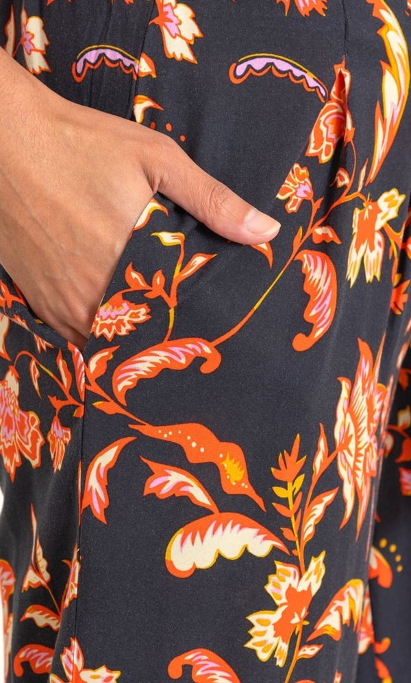 Floral Printed Wide Leg Cropped Trousers