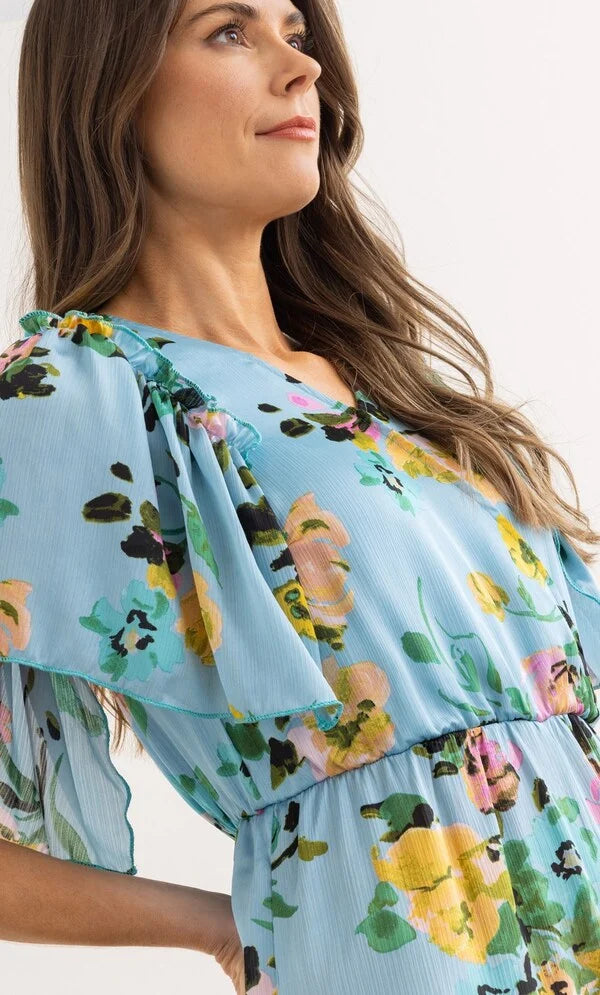 Floral Print Wide Leg Jumpsuit