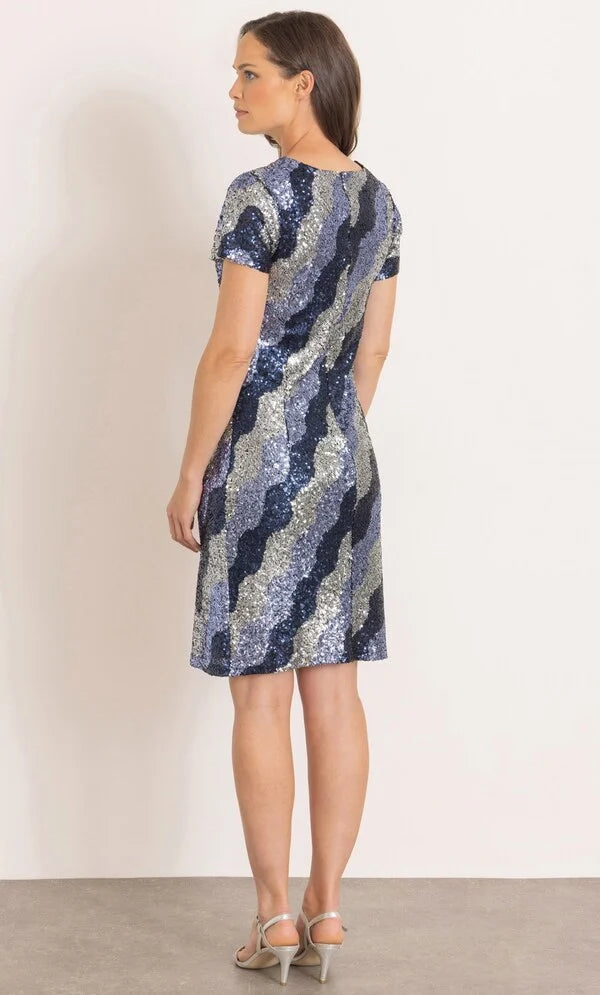 Sequinned Short Sleeve Dress
