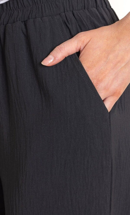 Cropped Wide Leg Pull On Trousers