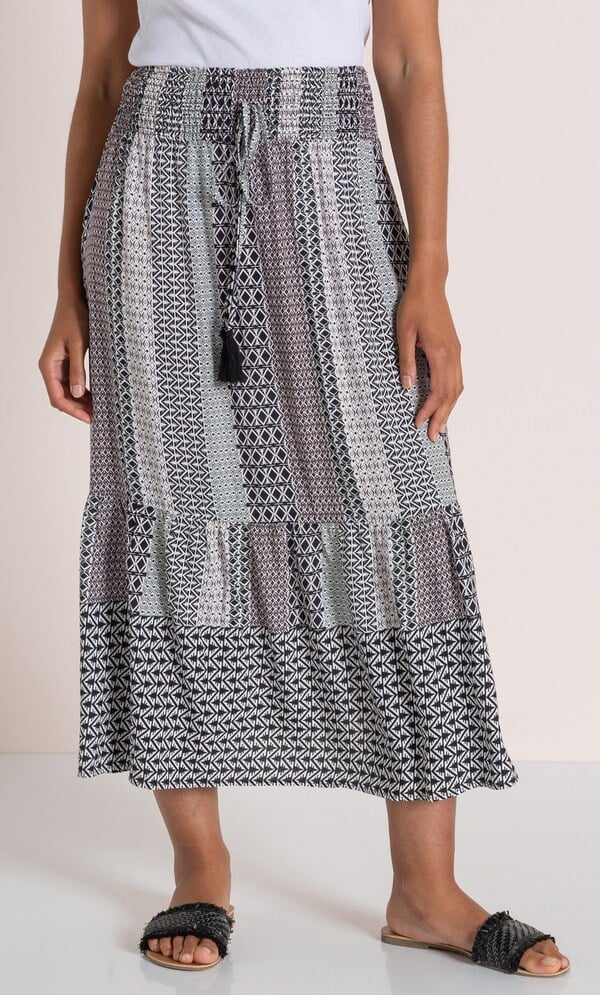 Geometric Printed Midaxi Skirt