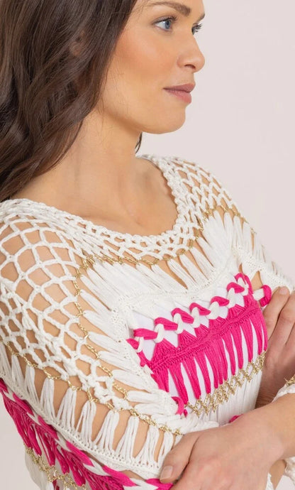 Striped Open Knit Top