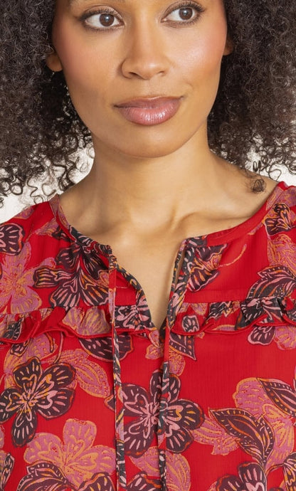 Floral Printed Smocked Hem Top